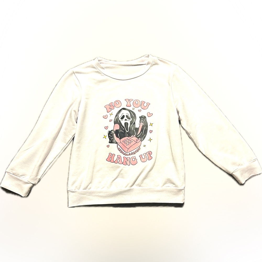 Girls Halloween “no you hang up” Sweatshirt size 6